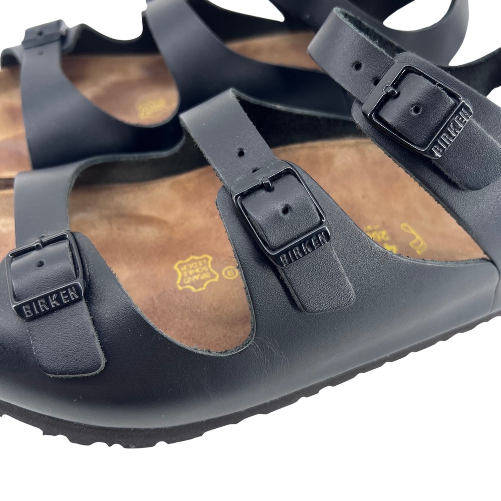 Birkenstock Yara Black Leather Ankle Strap Gladiator Sandals Womens 40 L9 M7